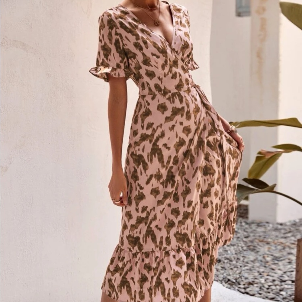 Boho print wrap knot side maxi dress - Picture 8 of 16
